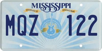MS license plate MQZ122