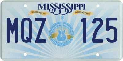 MS license plate MQZ125