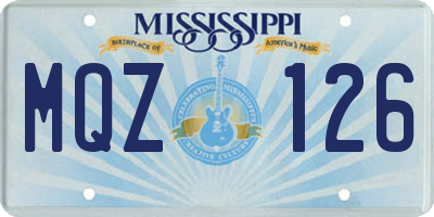 MS license plate MQZ126