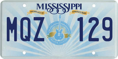 MS license plate MQZ129