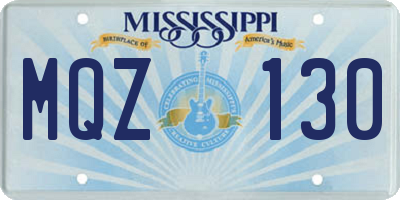 MS license plate MQZ130