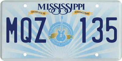 MS license plate MQZ135