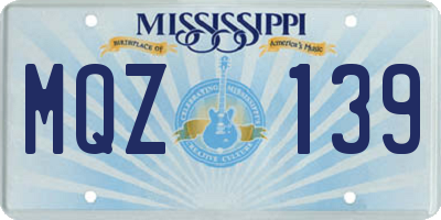 MS license plate MQZ139