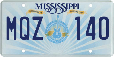 MS license plate MQZ140