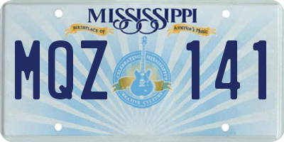 MS license plate MQZ141