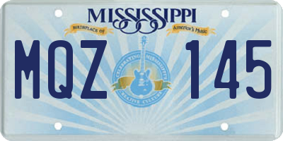 MS license plate MQZ145