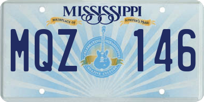 MS license plate MQZ146