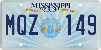 MS license plate MQZ149