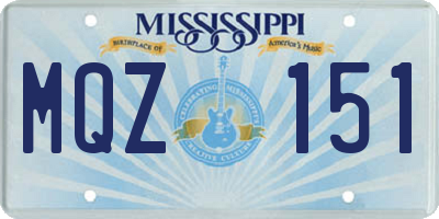 MS license plate MQZ151
