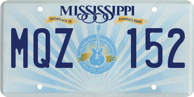 MS license plate MQZ152