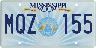 MS license plate MQZ155