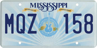 MS license plate MQZ158
