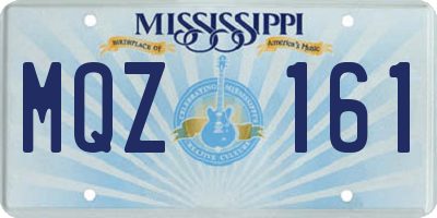 MS license plate MQZ161