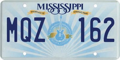 MS license plate MQZ162