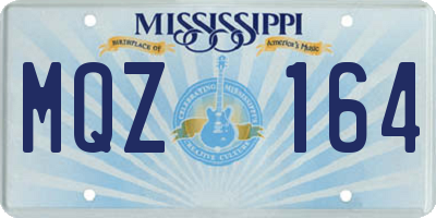 MS license plate MQZ164