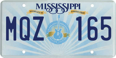 MS license plate MQZ165