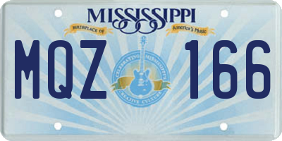 MS license plate MQZ166