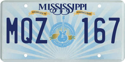 MS license plate MQZ167
