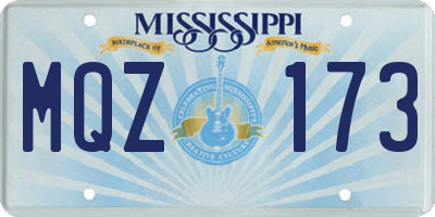 MS license plate MQZ173