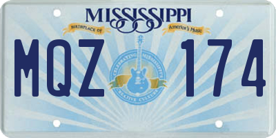 MS license plate MQZ174