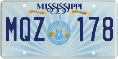 MS license plate MQZ178
