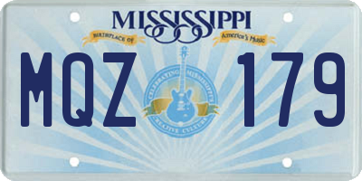 MS license plate MQZ179