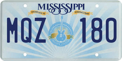 MS license plate MQZ180