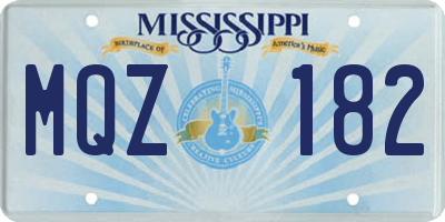 MS license plate MQZ182