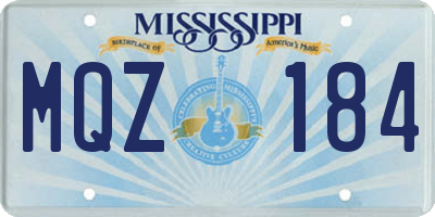 MS license plate MQZ184