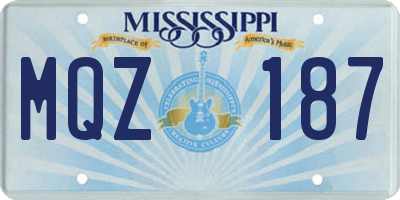 MS license plate MQZ187