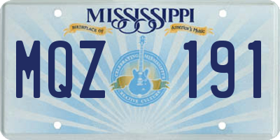MS license plate MQZ191