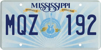 MS license plate MQZ192