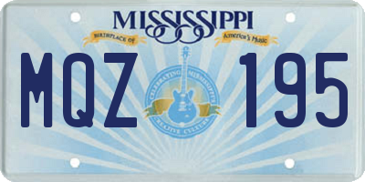 MS license plate MQZ195