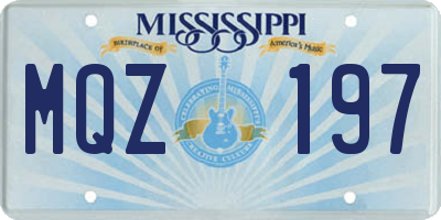 MS license plate MQZ197