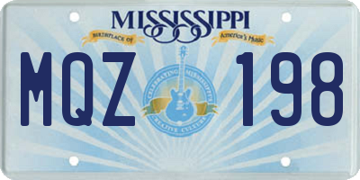 MS license plate MQZ198