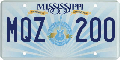 MS license plate MQZ200