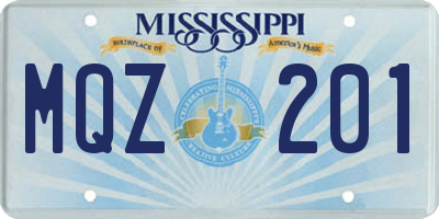 MS license plate MQZ201