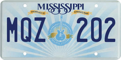 MS license plate MQZ202
