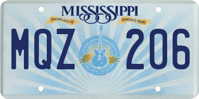 MS license plate MQZ206