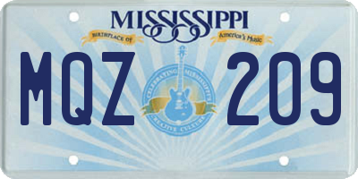 MS license plate MQZ209