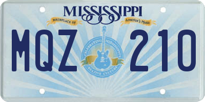 MS license plate MQZ210
