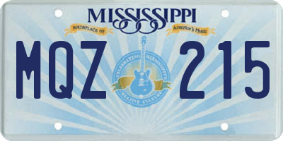 MS license plate MQZ215