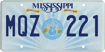 MS license plate MQZ221