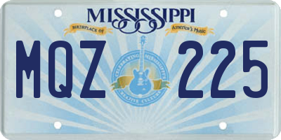 MS license plate MQZ225