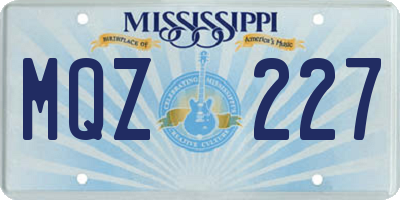 MS license plate MQZ227