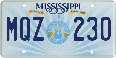 MS license plate MQZ230