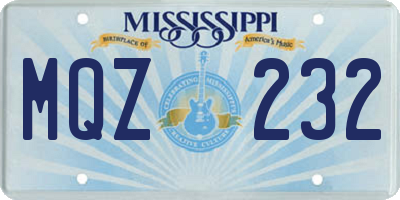 MS license plate MQZ232
