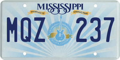 MS license plate MQZ237