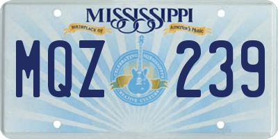 MS license plate MQZ239