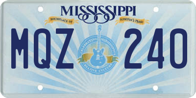 MS license plate MQZ240